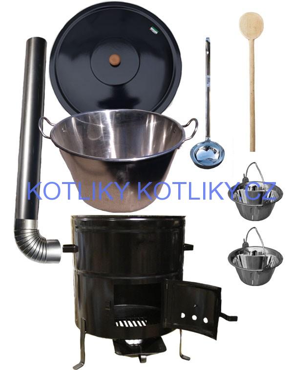 Zabijačková nerezová souprava 80L MAX + 2 servírovací kotlíky