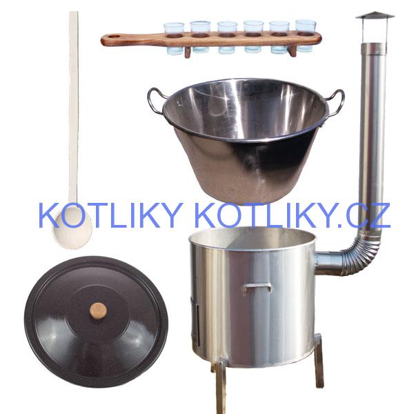 Zabijačková nerezová souprava 80 L + sada skleniček