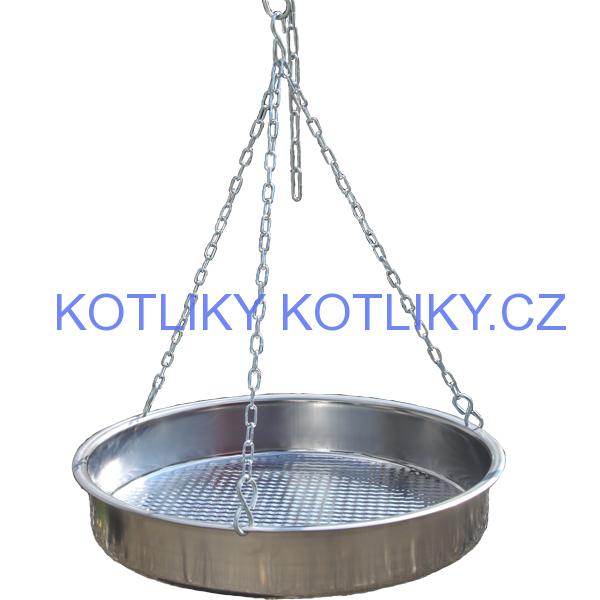 Nerezová pánev s řetízkem 42 cm