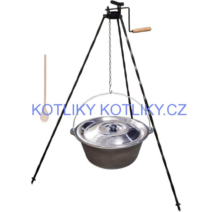 Litinový kotlík 7,2 L + stojan s kladkou VAR