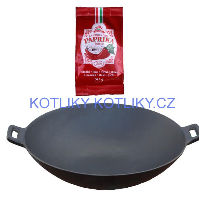 Litinový wok 36 cm + sladká paprika 50 g