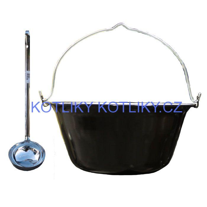 Smaltovaný kotlík 22L + nerezová naběračka