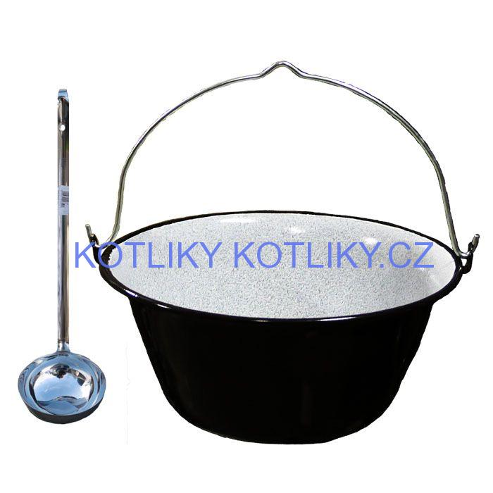 Smaltovaný kotlík 25L + nerezová naběračka