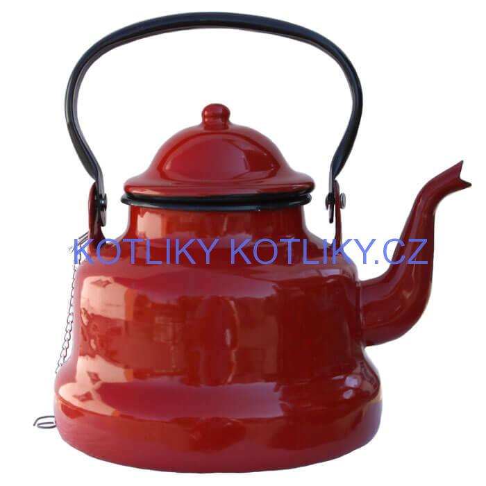 Smaltovaný čajník 3 L RED