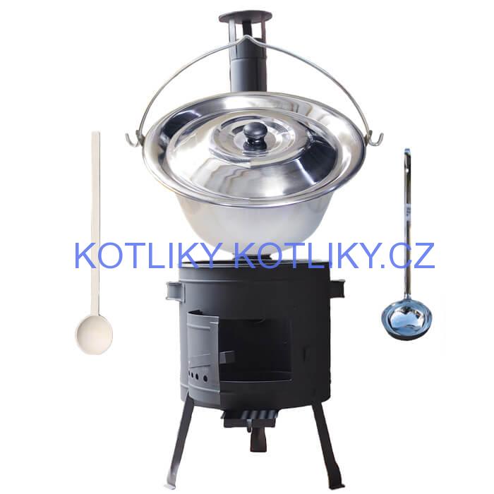 Kotlíkový gulášový set 36 PLUS 600 + nerezový kotlík 14 L (0,8 mm)