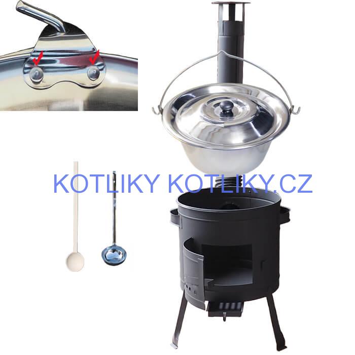 Kotlíkový gulášový set 42 PLUS 600 + nerezový kotlík 20 L (0,8 mm)