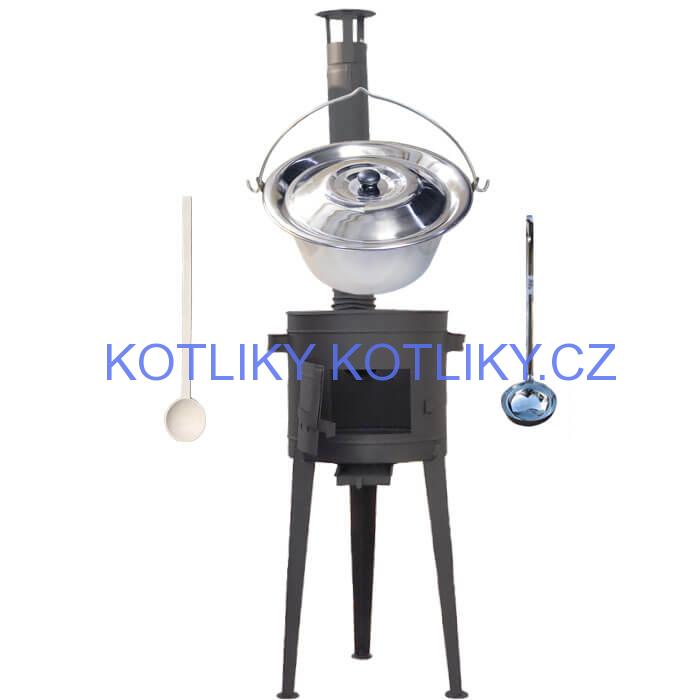 Kotlíkový gulášový set 42 PLUS 600 + nerezový kotlík 22 L (0,8 mm)