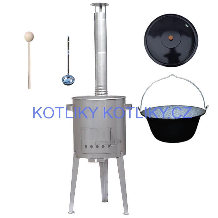 Smaltovaný kotlík 13 L (1,2 mm) + nerezová kotlina 36 cm LUXUS