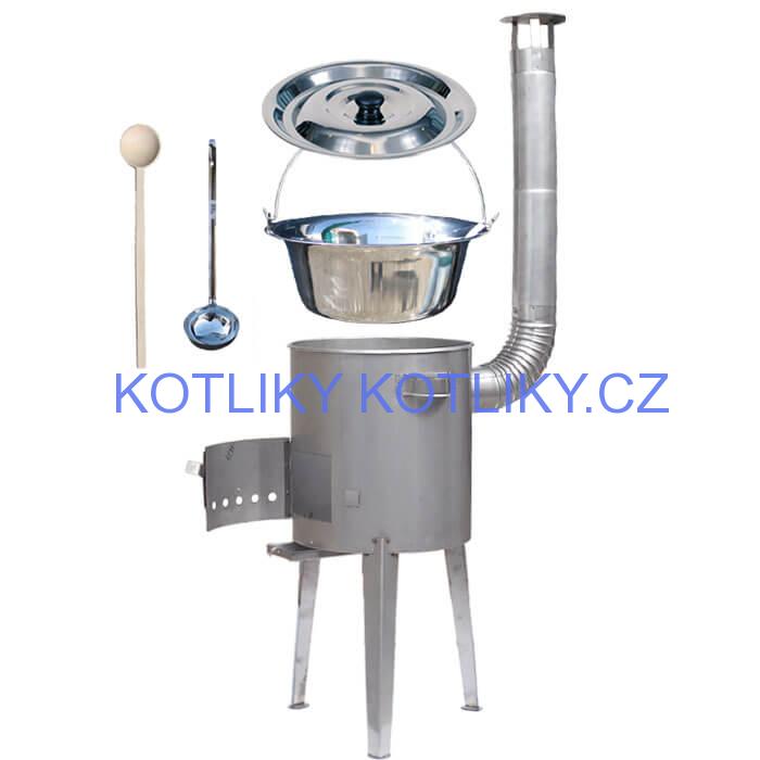 Nerezový kotlík 20 L (0,8 mm) + nerezová kotlina 42 cm LUXUS