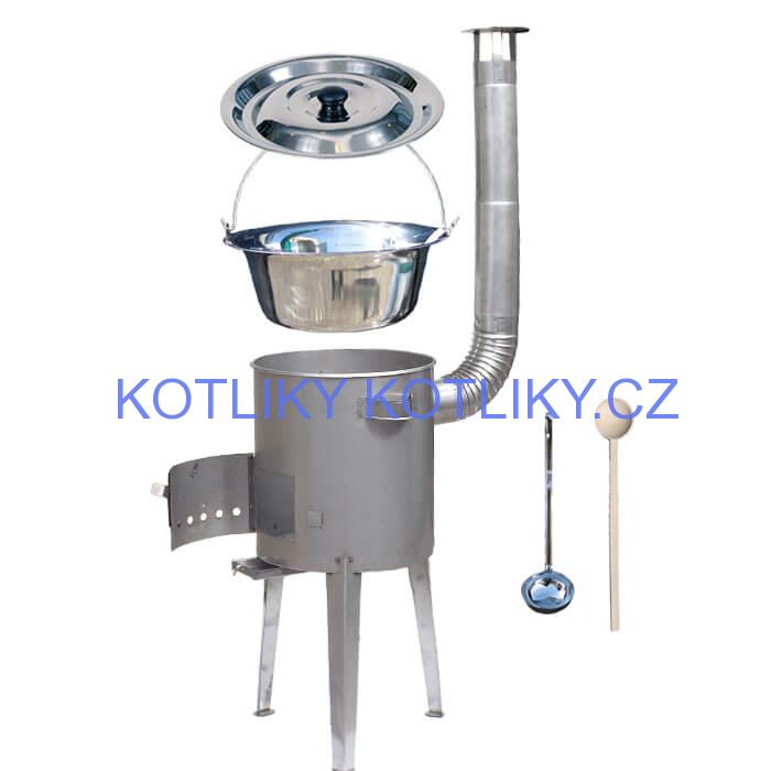 Nerezový kotlík 15 L (1,2 mm) + nerezová kotlina 36 cm LUXUS