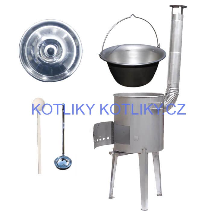 Nerezový kotlík 15 L (1,5 mm) + nerezová kotlina 36 cm LUXUS