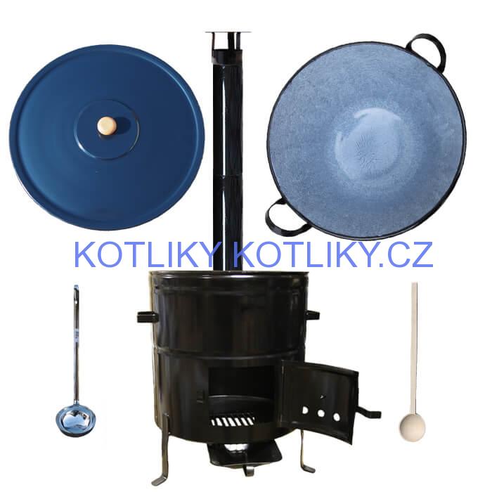Smaltovaný kotel 50 L + kovová kotlina 50 cm BIG PARTY