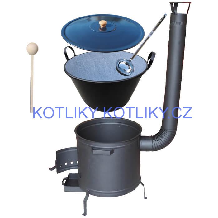Smaltovaný kotel 70 L + žáruvzdorná kotlina 53 cm PLUS 600
