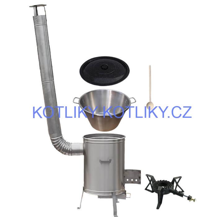 Nerezový kotel 40 L + nerezová kotlina 45 cm + hořák LUX