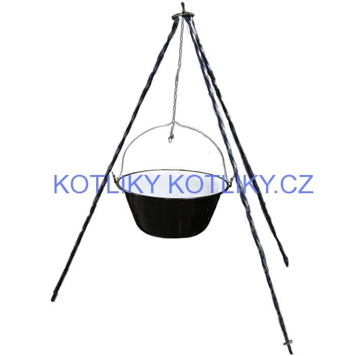 Smaltovaný kotlík 8 L + trojnožka 1 m