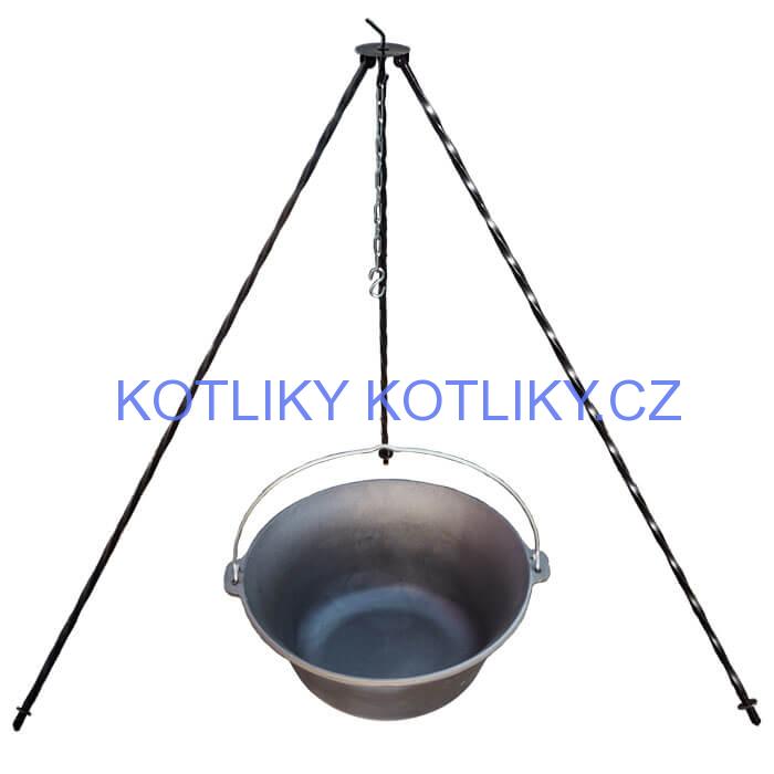Litinový kotlík 10,8 L + trojnožka 1,2 m