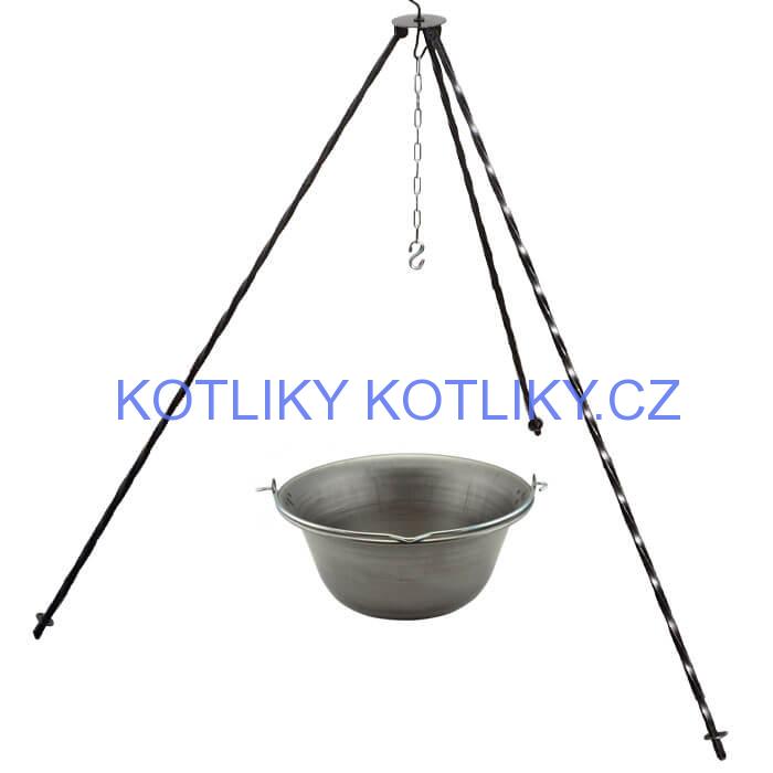 Železný kotlík 6 L (0,75 mm) + trojnožka 1 m