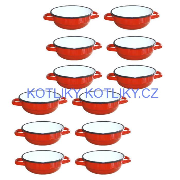Souprava smaltovaných selských misek 16 cm 12 ks