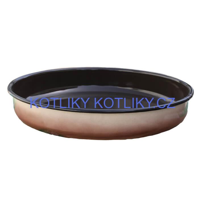 Smaltovaný kulatý pekáč 34 cm, výška 8 cm