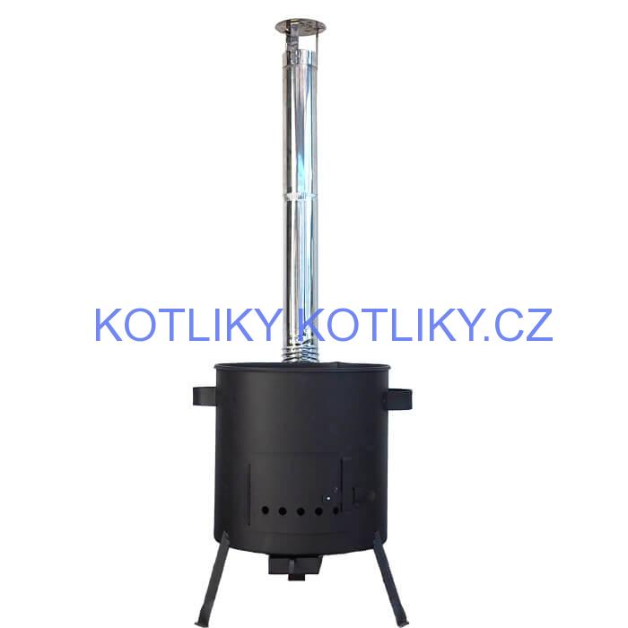 Kotlina 42 cm (1 mm) s žáruvzdornou barvou PLUS 600 + nerezový kouřovod