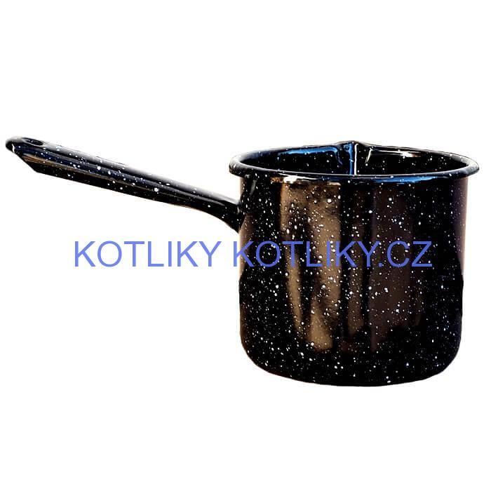Smaltovaný hrnek s rukojetí 1 L - Černý