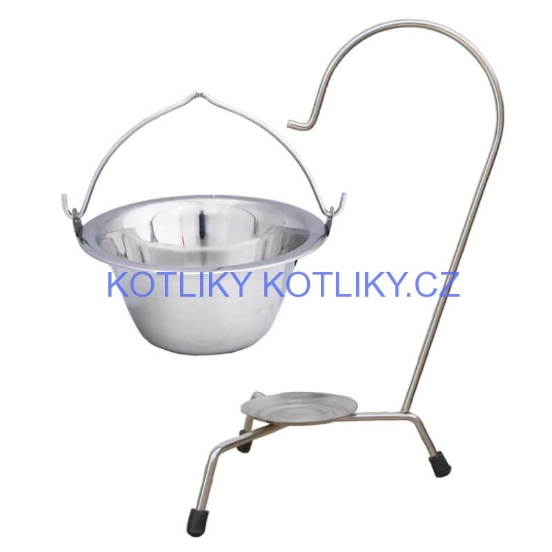 Servírovací kotlík na guláš nerezový 0,8 l + stojánek