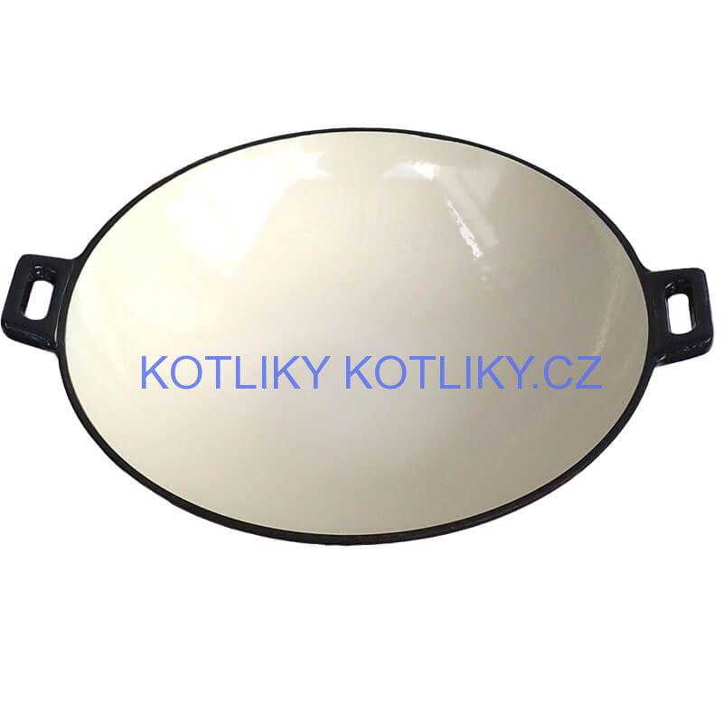 Litinový wok – smaltovaný povrch 37 cm