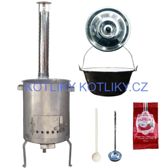 Smaltovaný kotlík 30 L (1,2 mm) + nerezová kotlina (1,5 mm) 45 cm STRONG EXCLUSIVE