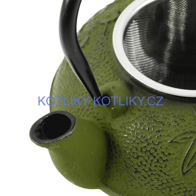 Litinový čajník 600 ml zelený