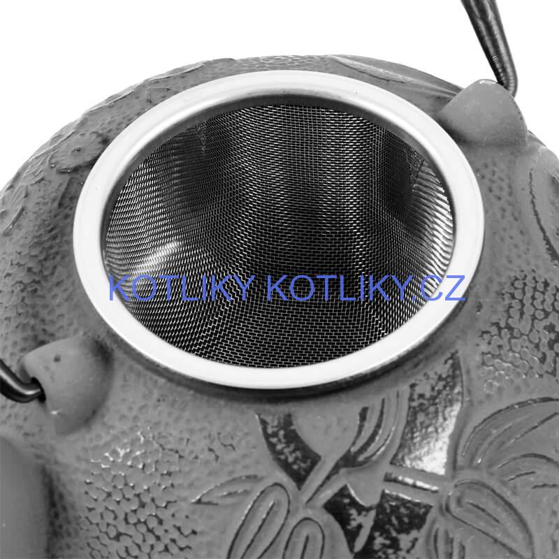 Litinový čajník 600 ml šedý