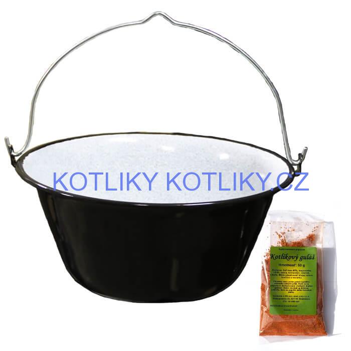 Smaltovaný kotlík 22 L + koření na kotlíkový guláš 50 g