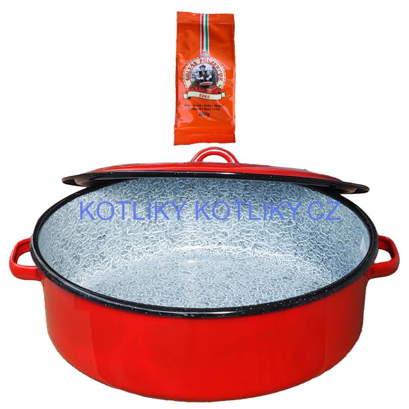 Smaltovaný kastrol s poklicí 10 L CLASSIC + paprikový pepř na guláš