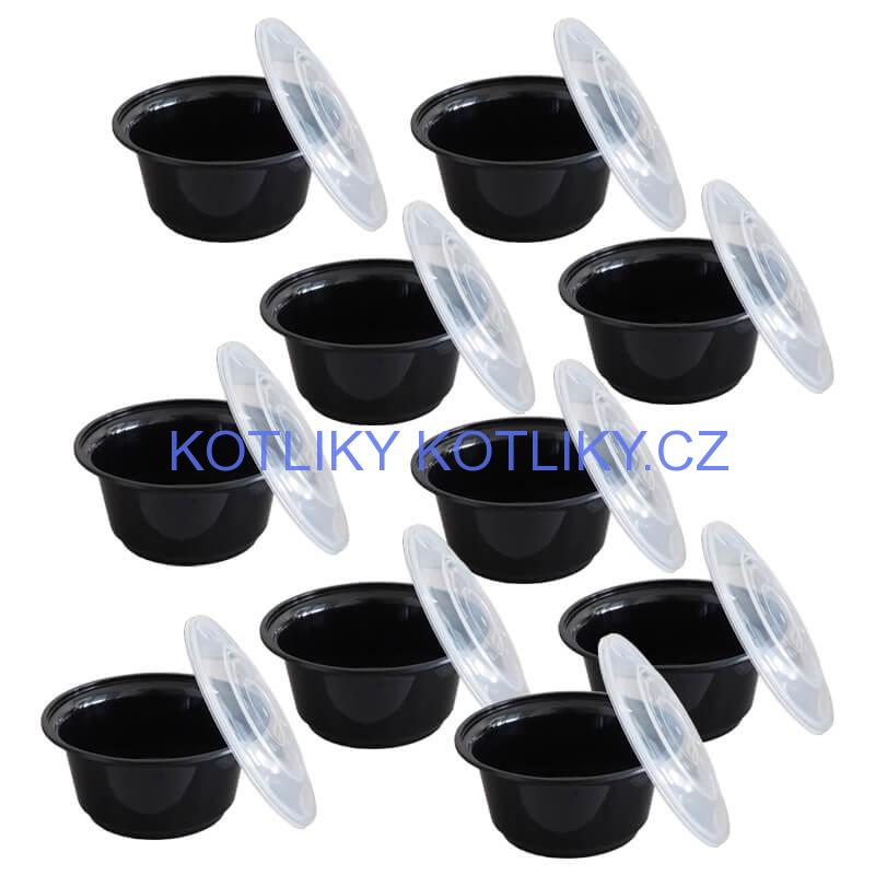 Plastové boxy (misky) na guláš + víčky 1000 ml 10 ks