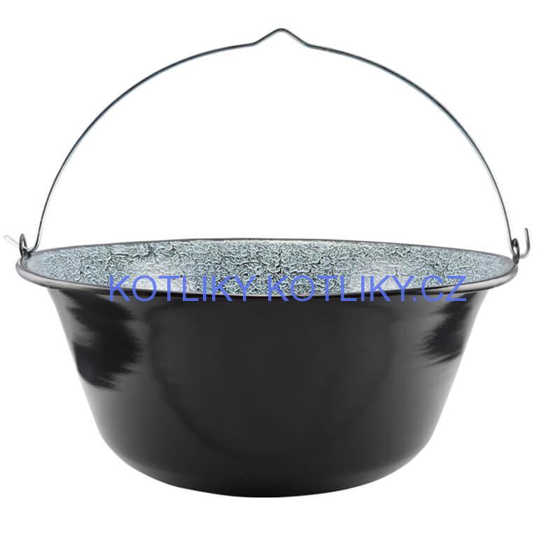 Smaltovaný kotlík 20 L (0,8 mm) + kovová kotlina 42 KOV + vařečka + misky 12 ks