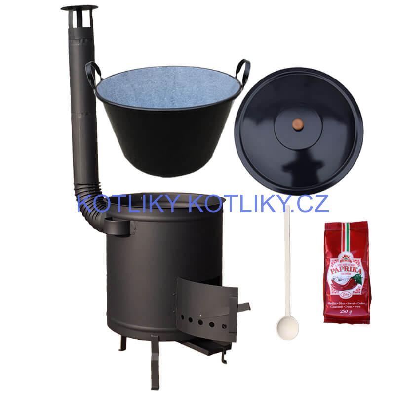 Smaltovaný kotel 70 L + silná kovová kotlina 53 cm (1,5 mm) STRONG PLUS 600 + sladká paprika 250 g