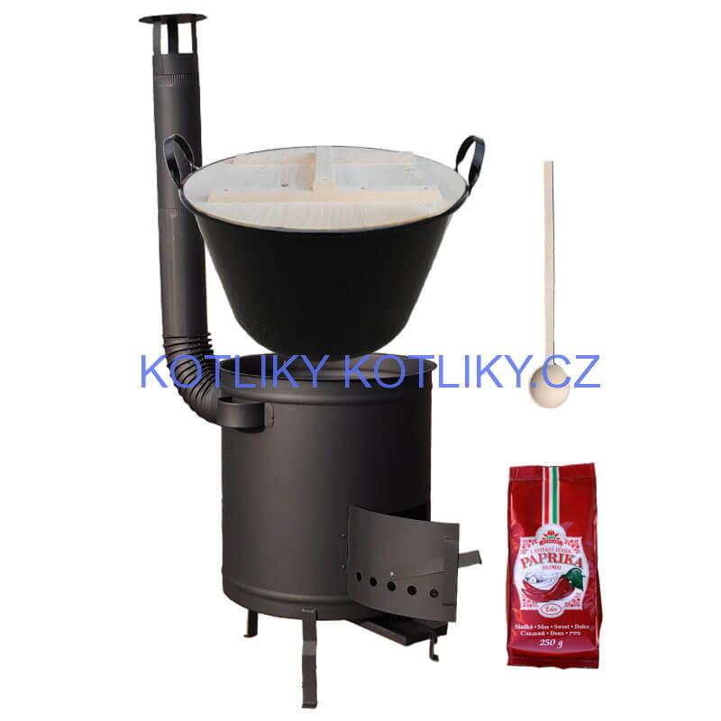Smaltovaný kotel 100 L + silná kovová kotlina 60 cm (1,5 mm) STRONG PLUS 600 + sladká paprika 250 g