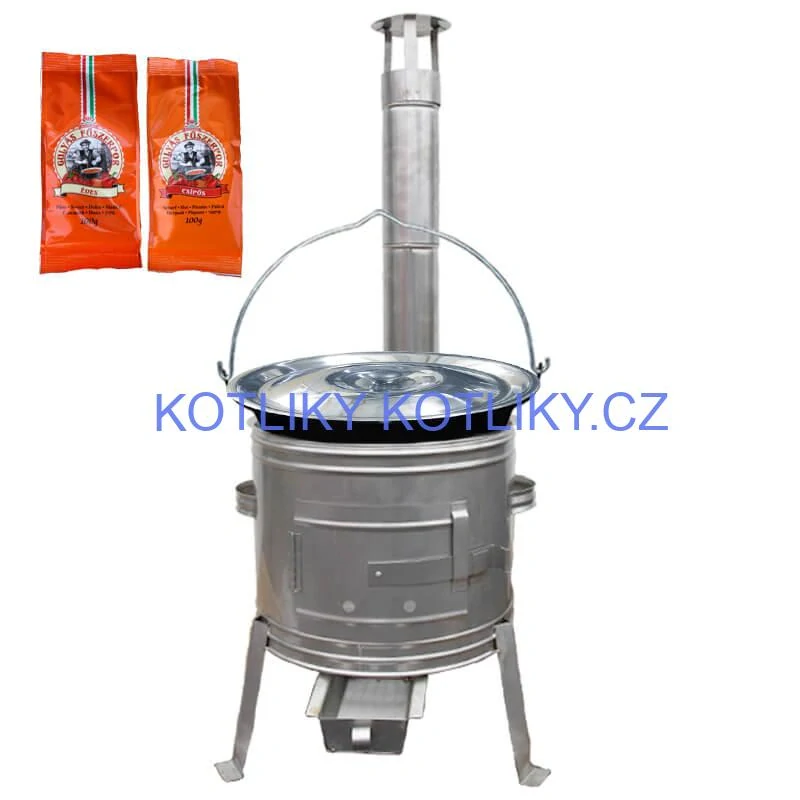 Smaltovaný kotlík 22 L + Nerezová kotlina 42 INOX + paprikový pepř na guláš - MIX 100 g