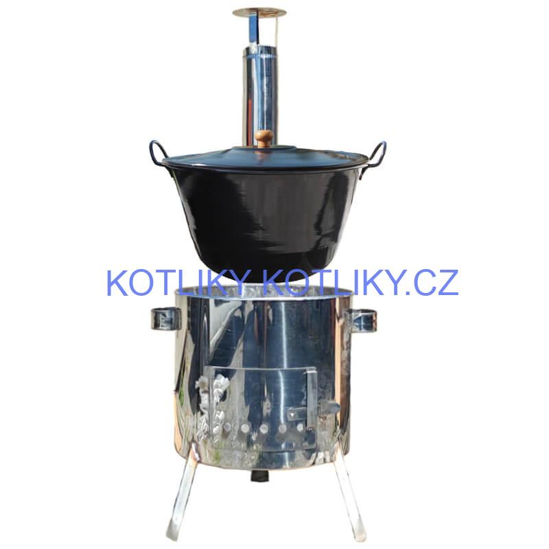 Smaltovaný kotel 70 L + nerezová kotlina 53 cm LUSTRO