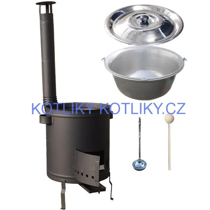 Nerezový kotlík 15 L (1,5 mm) + hrubostěnná (1,5 mm) a žáruvzdorná kotlina 36 PLUS 600