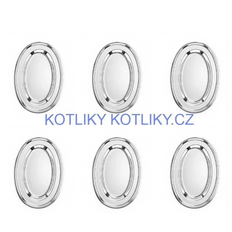 Nerezové podnosy pro catering - set 6 ks (45,5cm) - Servíruj s jistotou a stylem