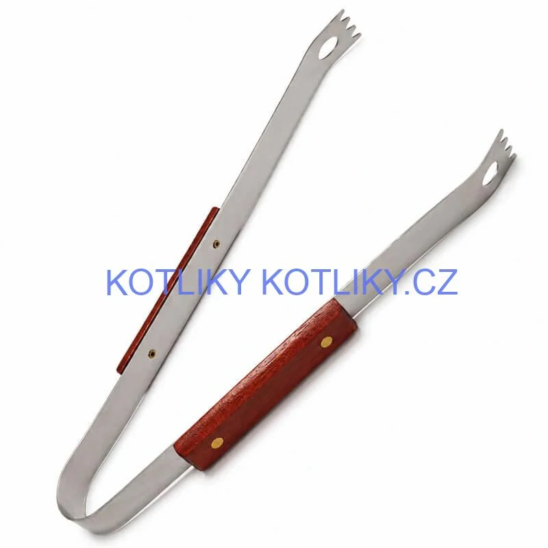 Grilovací nářadí BBQ – sada 3 ks, nerez a dřevo, 33 cm