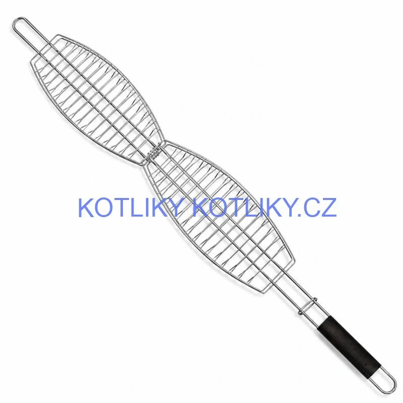 BBQ grilovací rošt na ryby – nerezové grilovací kleště 65 × 15 × 4 cm