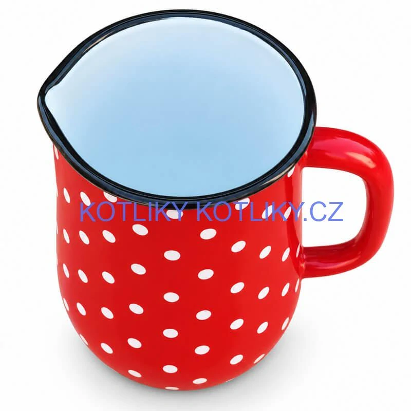 Smaltovaný džbán 2,5 l – červený puntík