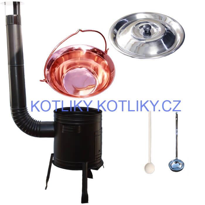 Měděný kotlík 10 L (0,8 mm) + kovová kotlina 31 PARTY (KOV)