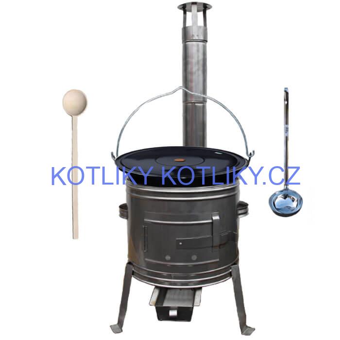 Smaltovaný kotlík 20 L + nerezová kotlina 42 cm TOPLUX