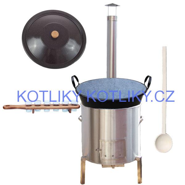 Zabijačkova nerezová souprava 50 L + sada skleniček