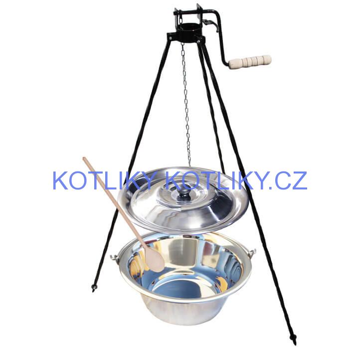 Nerezový kotlík 15 L (1,2 mm) + stojan s kladkou VAR
