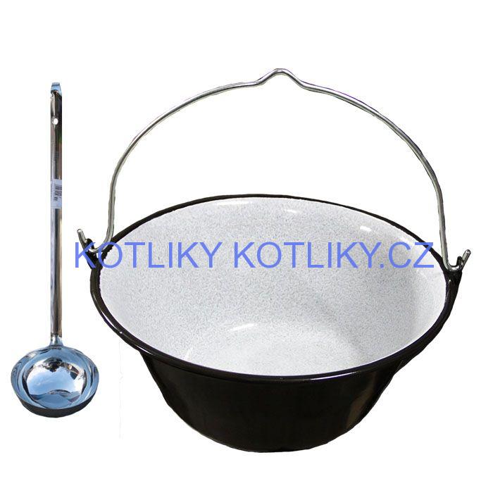 Smaltovaný kotlík 22L + nerezová naběračka