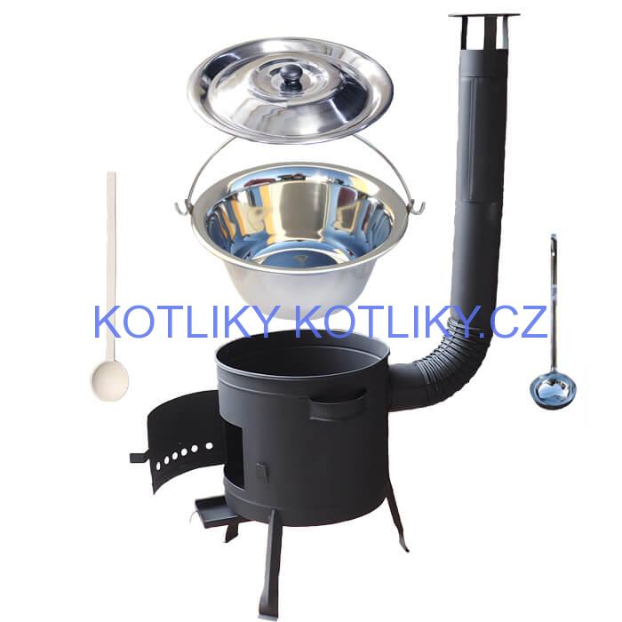 Kotlíkový gulášový set 36 PLUS 600 + nerezový kotlík 14 L (0,8 mm)