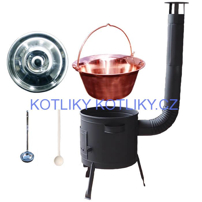 Kotlíkový gulášový set 36 PLUS 600 + měděný kotlík 14 L (1,2 mm)